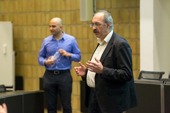 Associate Professor Alexander Shapiro introducing Senior Researcher Hamid Nick. Photo: Christian Ove Carlsson